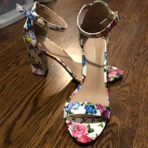 Floral Block Heels